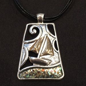 Sail boat necklace & earring set